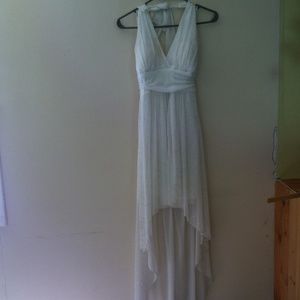 White and silver formal dress