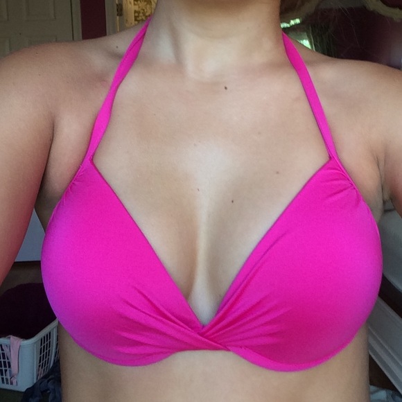 Hot pink bikini halter top