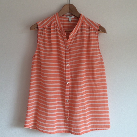J Crew | Gauzy linen peach tank