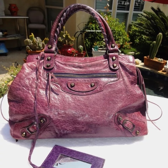 Balenciaga Handbags - FLASH SALE! Balenciaga purple leather bag!!!