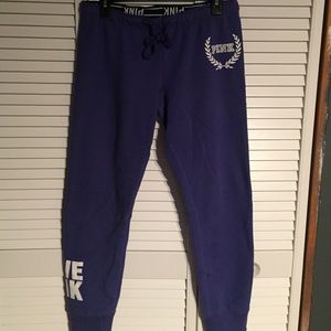 Blue Victoria's Secret Pink gym pants