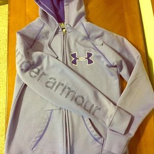 Purple Under Armour zip up hoodie. Size Medium
