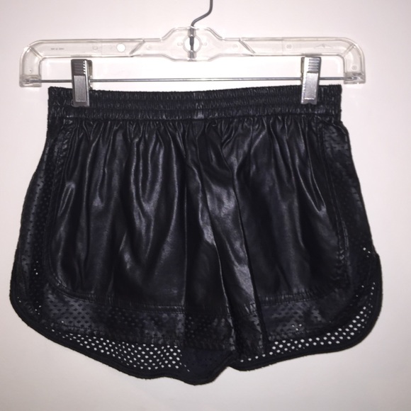 LF Black Faux Leather Shorts