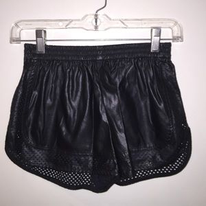 LF Black Faux Leather Shorts