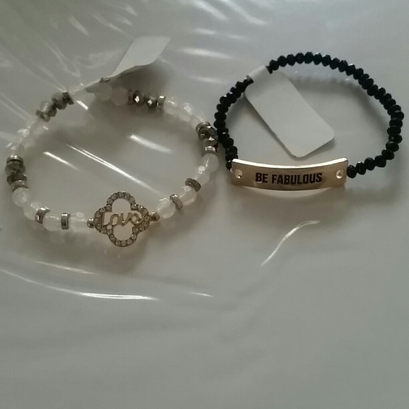 Black and white stretch bracelets