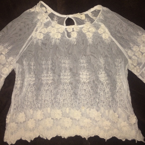 LA Hearts Lace Printed Top