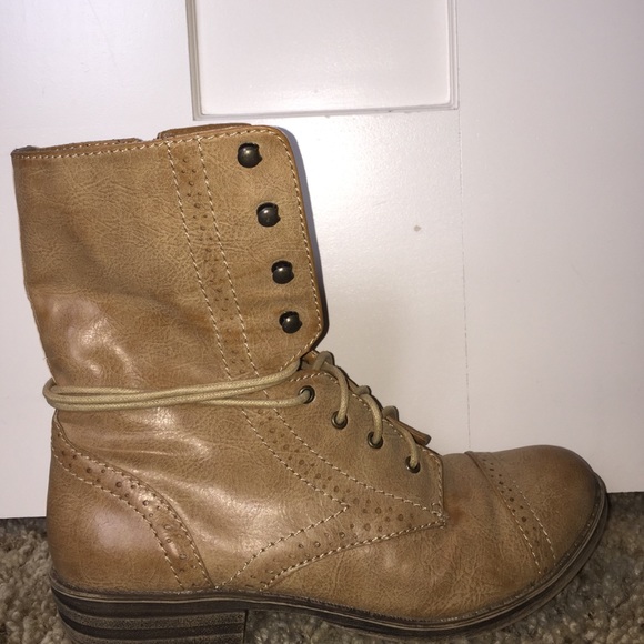 Combat boots ❤️ tan leather/American flag