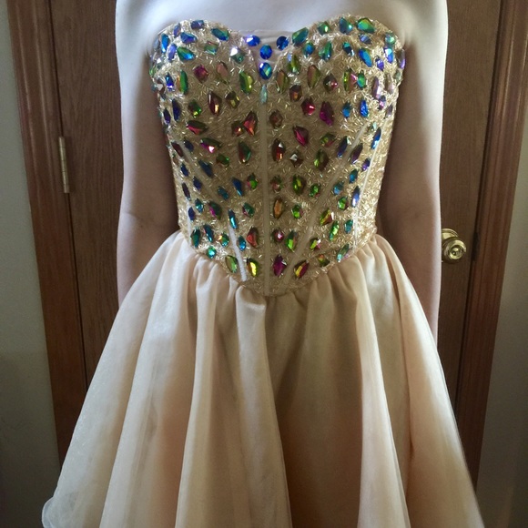 Gold Sherri Hill cocktail dress - Pageant or prom