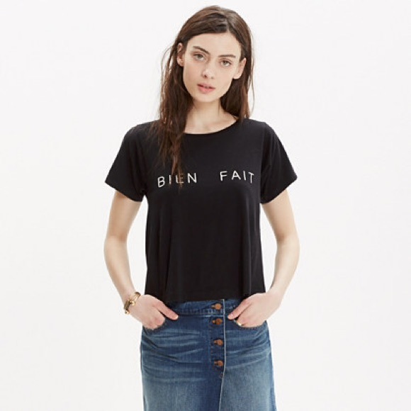 'BIEN FAIT' Madewell Oversized Crop Shirt