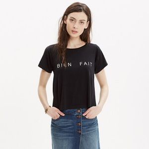 'BIEN FAIT' Madewell Oversized Crop Shirt