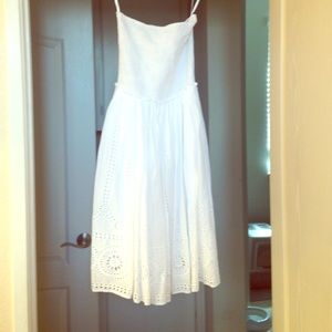 Top shop white eyelet strapless dress
