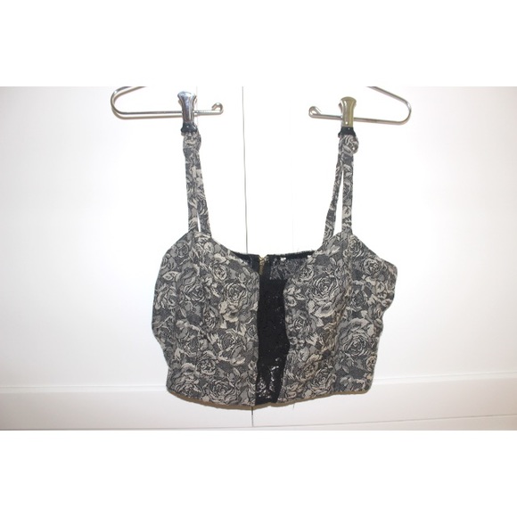 Gorgeous Black Rose Crop Top