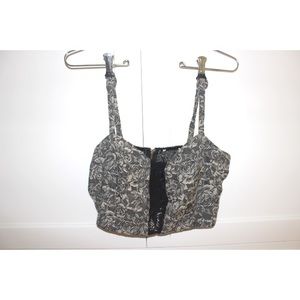 Gorgeous Black Rose Crop Top