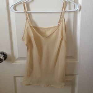 Cream/yellow sheer tank top