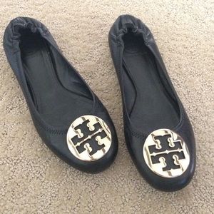 Tory Burch Flats with Gold Emblems