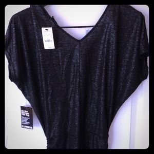 Short Sleeved Black Casual Dress