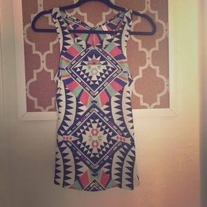 Flowy tribal print tank top