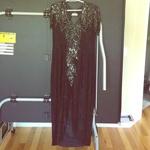 Beautiful black sequin ball gown, size 10