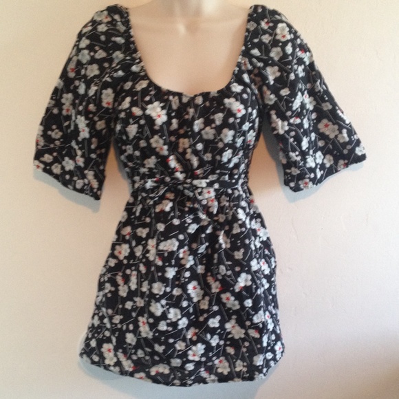 Black empire waist blouse