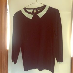 J.Crew Navy and light blue crew neck sweater