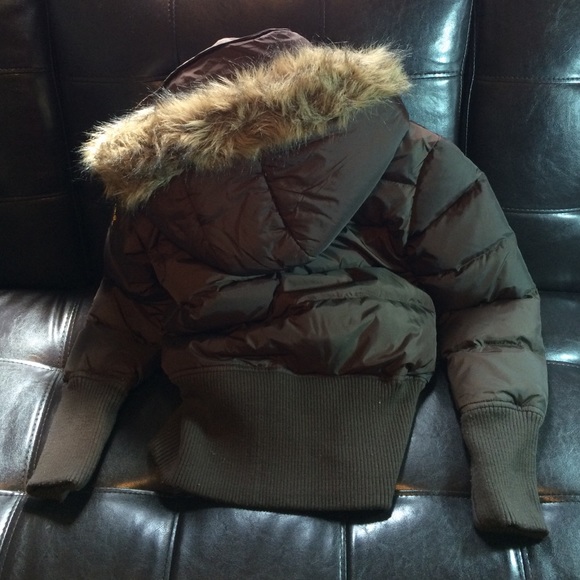 DKNY Bubble Jacket XS (Women) Chocolate Brown - Picture 2 of 3