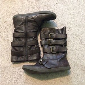 Brown mid-calf boots