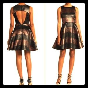 Alice+Olivia fit and flare dress with open back