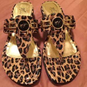Marc Fisher leopard print sandals.