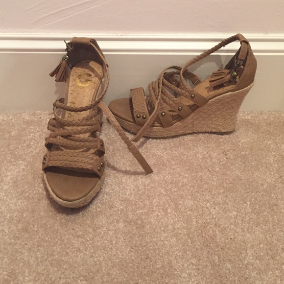 Brown wedges by Guess
