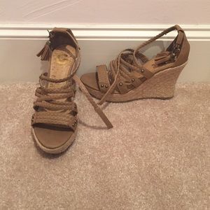 Brown wedges by Guess