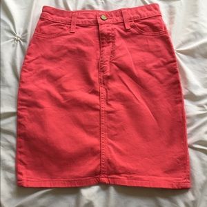 High Waist American Apparel Hot Pink Denim Skirt