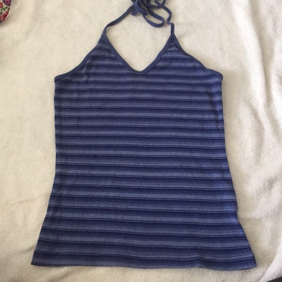 Blue striped halter