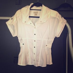 Karen Millen blouse, size 6, white. Drawstring