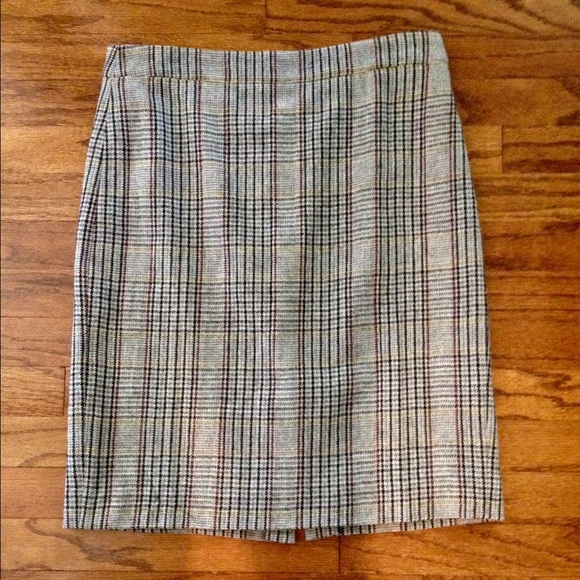 J.Crew Plaid Wool Pencil Skirt