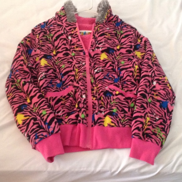 Girls pink / print sweatshirt