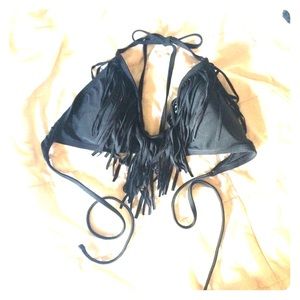 FRINGEY EDGEY BLACK HALTER STRING BIKINI MEOWWWW