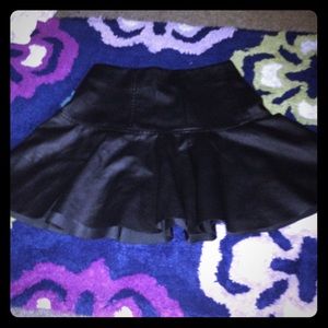 Black leather skirt