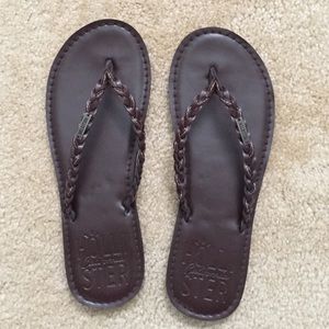 Braided Hollister Flip Flops