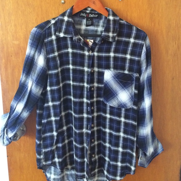 Blue and white Plaid Flannel