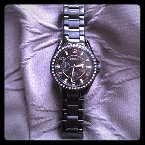 Black Fossil Watch