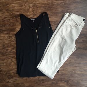 Like new, cream skinny jeans