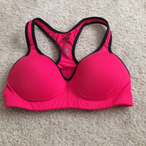 Pink yoga sports bra