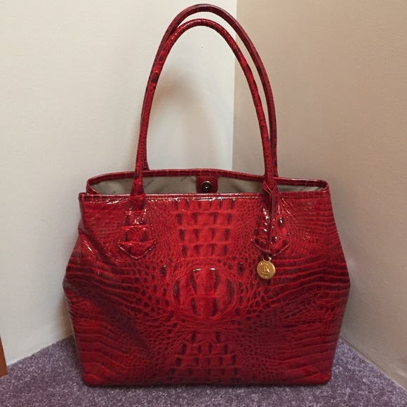 Brahmin Medium Shoulder Tote in Red