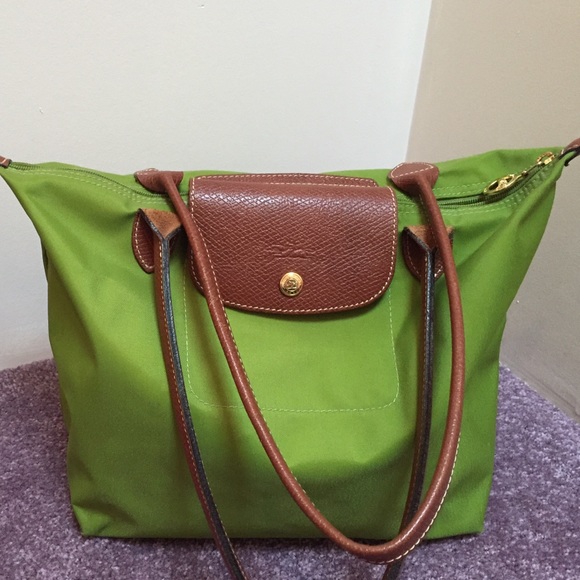 Longchamp Medium Le Pliage Green Tote