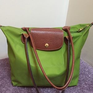Longchamp Medium Le Pliage Green Tote