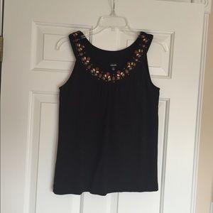 Rafaella black jeweled top