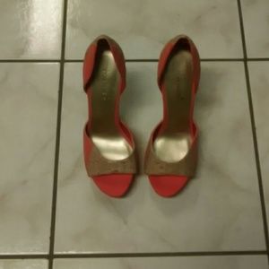 FUN orange and beige stilettos