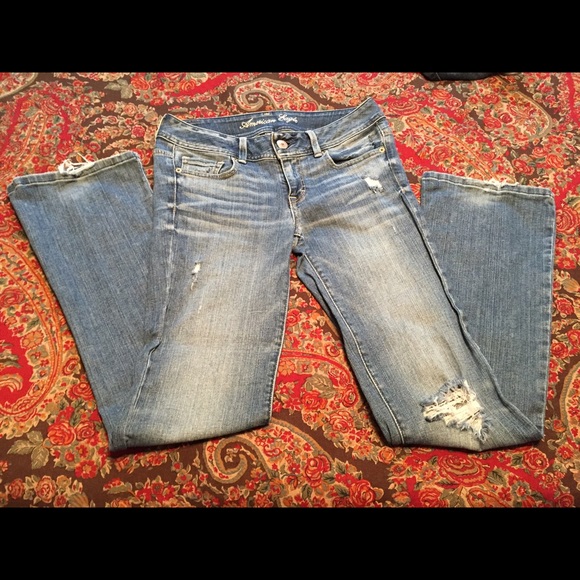 American Eagle Original Boot destructed denim