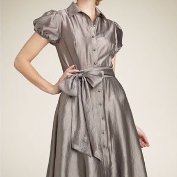 BCBGMaxazria Tulle Hem Shirtdress