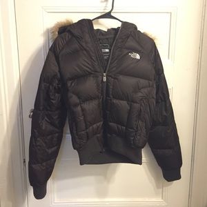 Brown North Face winter jacket